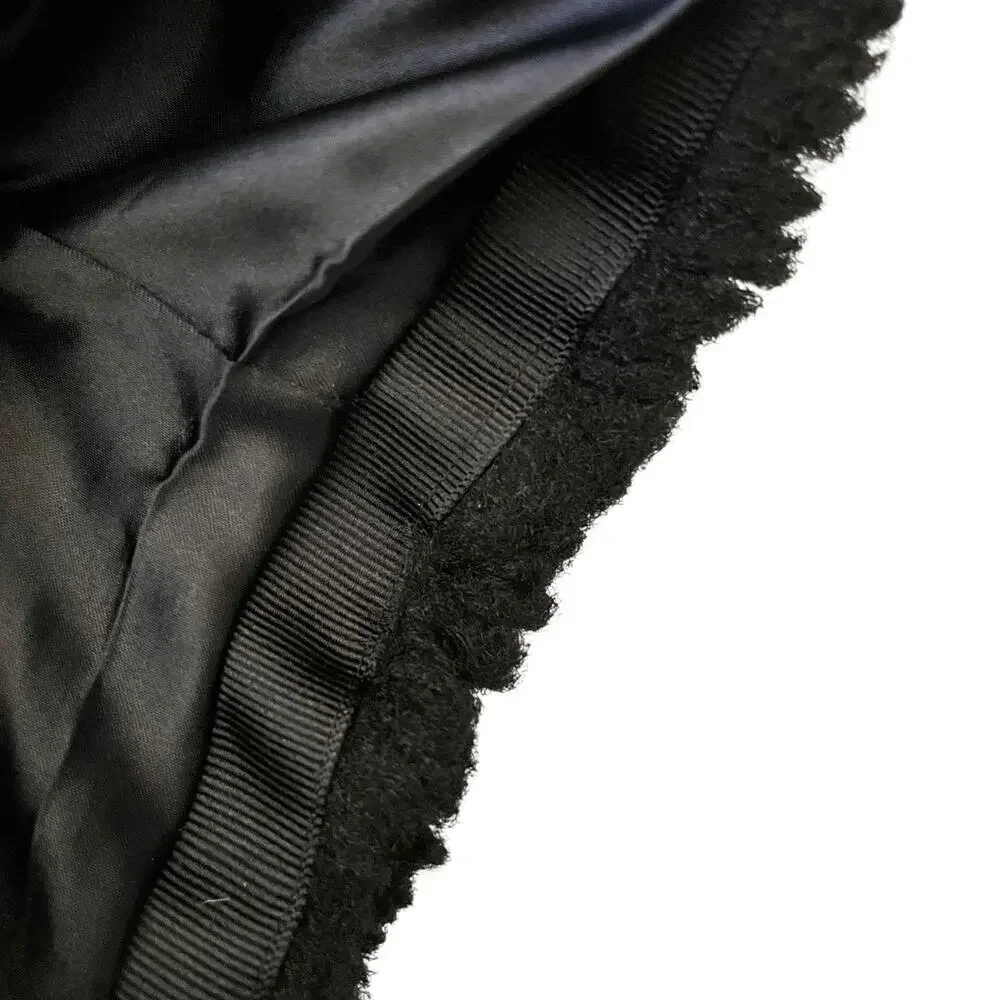 Betsey Johnson 1990s Vintage Black Faux Fur Jacket - Rare Made in USA Short Coat